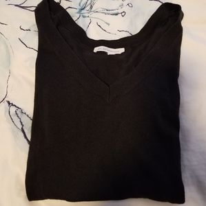 BCBGeneration Black Off The Shoulder Slouch Sweater Medium Long Sleeve
